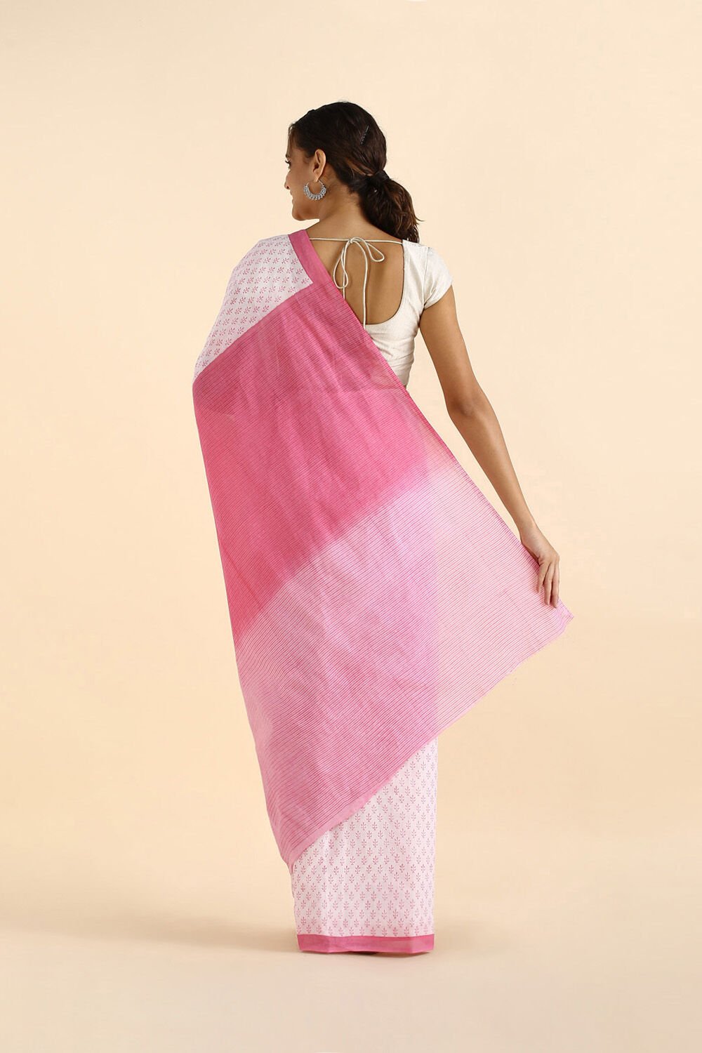 Light Pink Cotton Pure Mulmul Printed Saree image number null