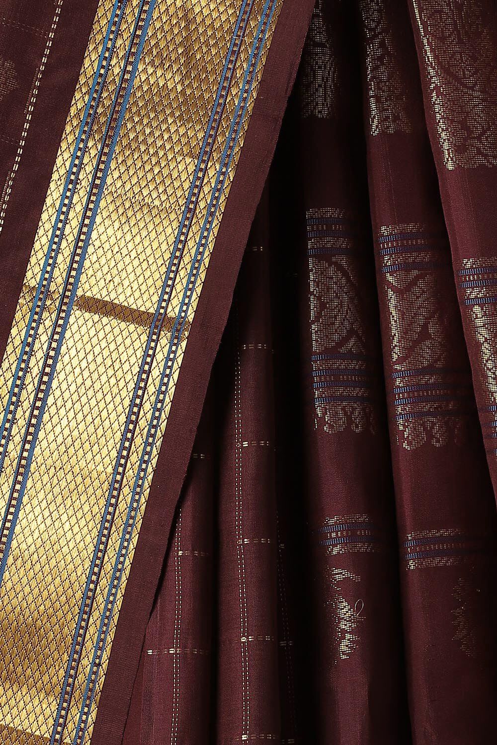 Dark Red Pure Silk Kanjivaram Saree image number null