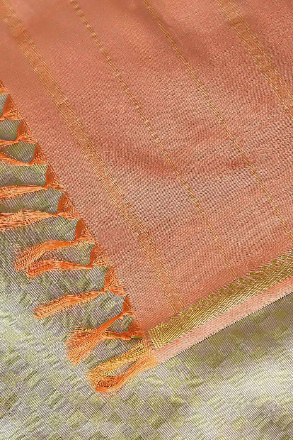 Light Green Pure Silk Kanjivaram Saree image number null