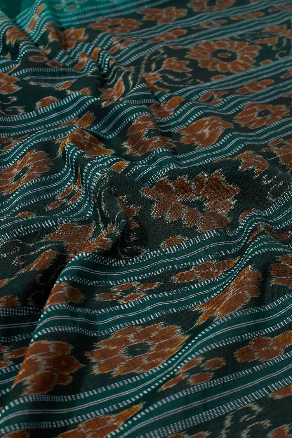 Green Odisha Pure Cotton Ikat Saree image number null