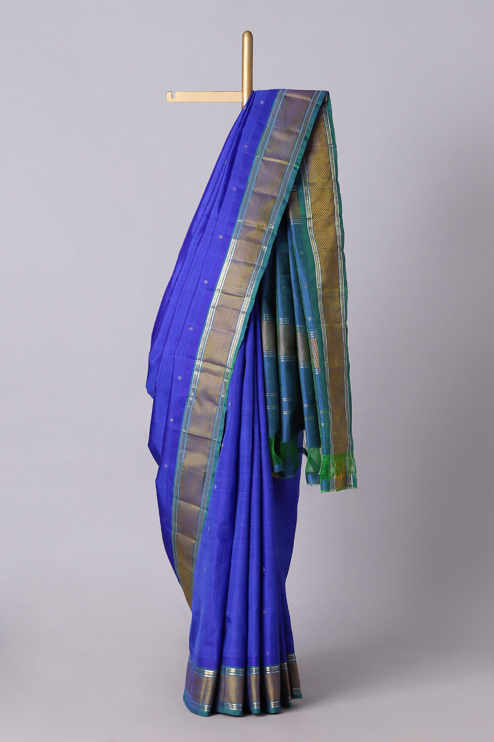 Blue Pure Silk Kanjivaram Saree image number null