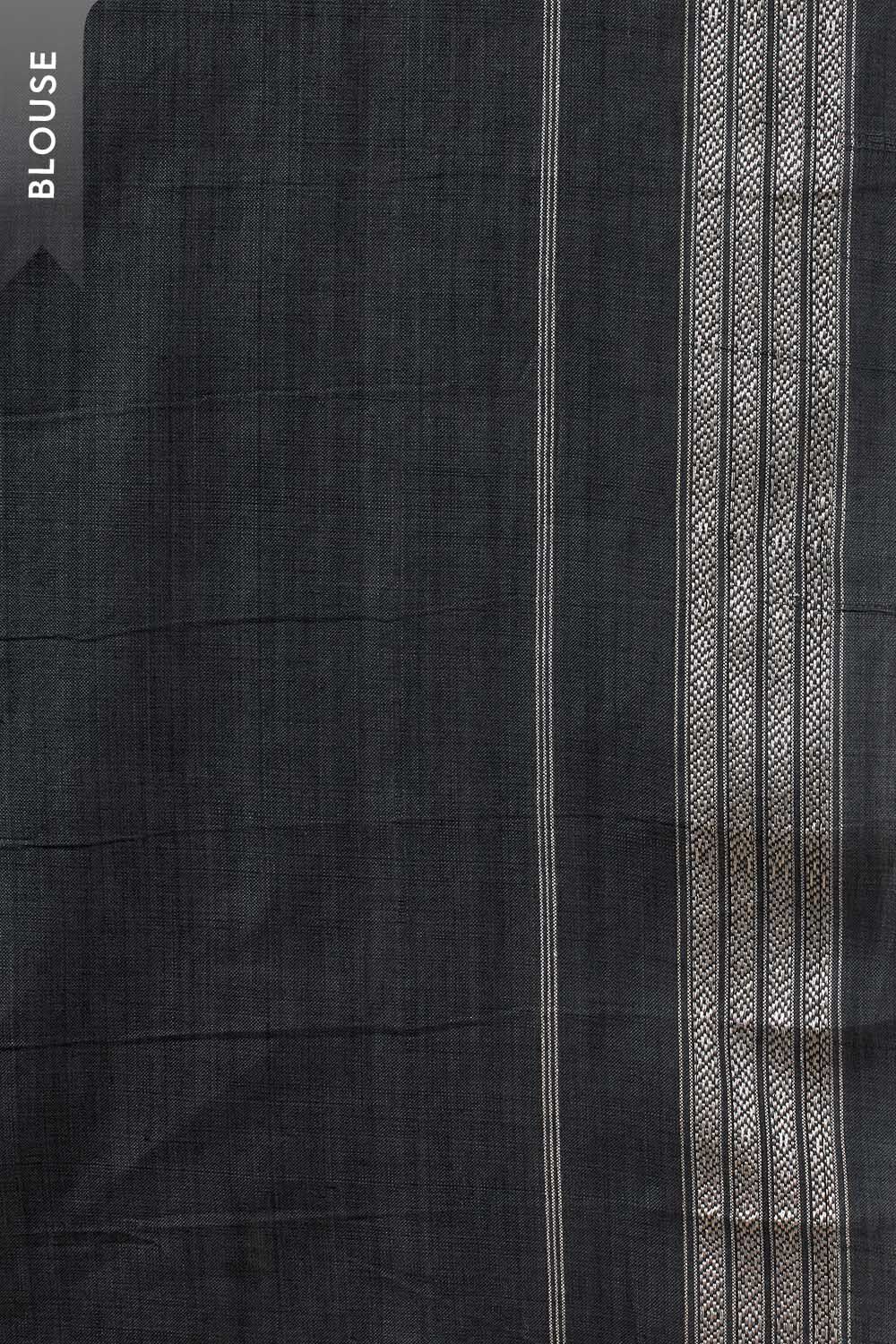 Black Odisha Pure Cotton Ikat Saree image number null