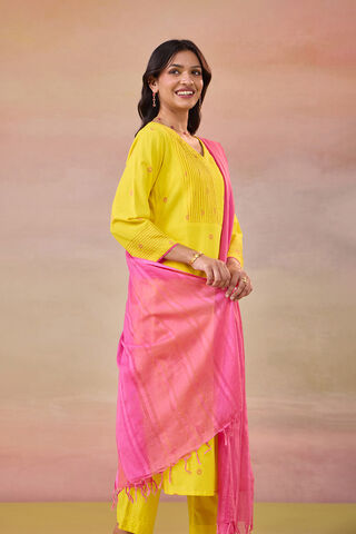 Yellow Woven Pure Cotton Kurta Set thumbnail image number null