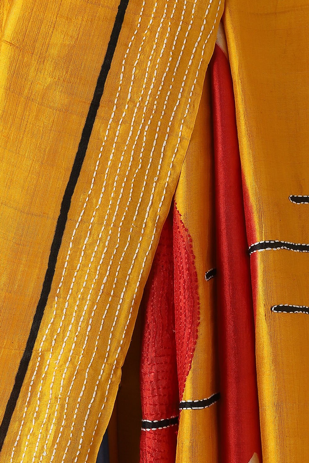 Yellow Pure Silk Hand Painted Saree image number null
