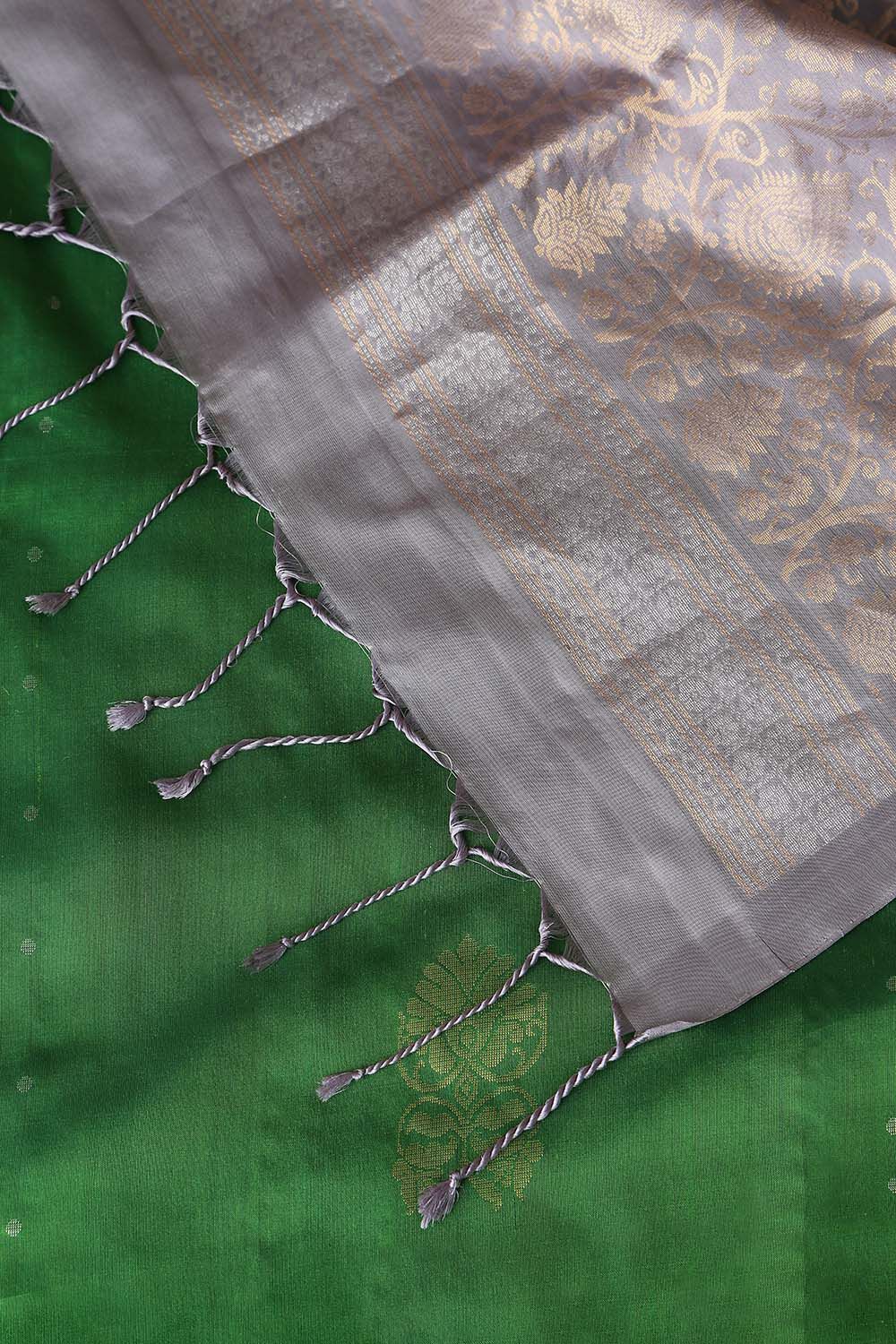 Green Pure Silk South Saree image number null