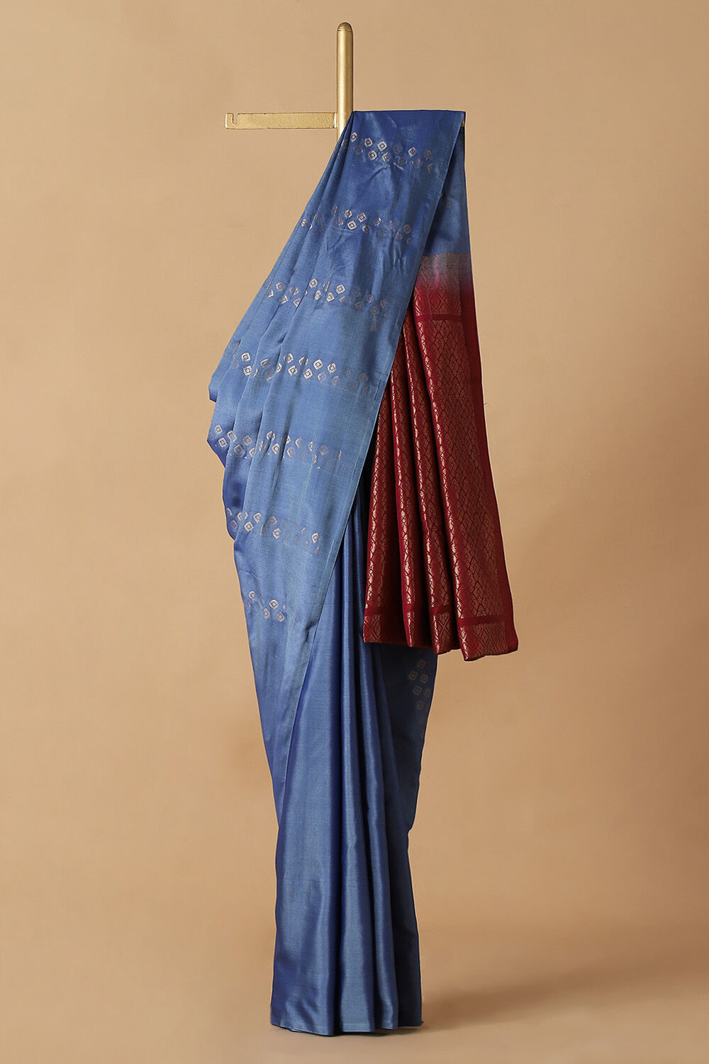 Blue Pure Silk Tencel South Saree image number null