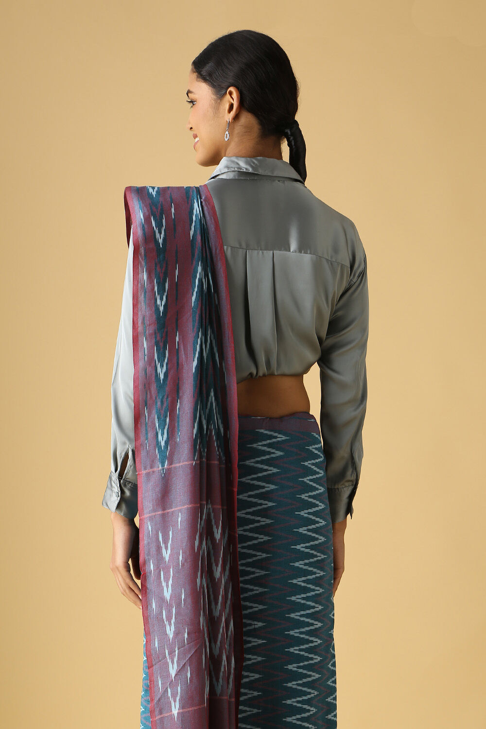 Dark Pure Green Cotton Pochampalli Ikat image number null
