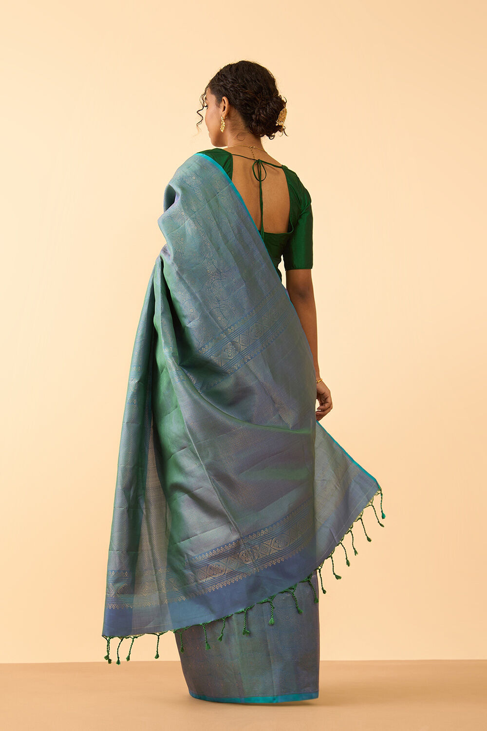 Violet Woven Pure Soft Silk Saree image number null