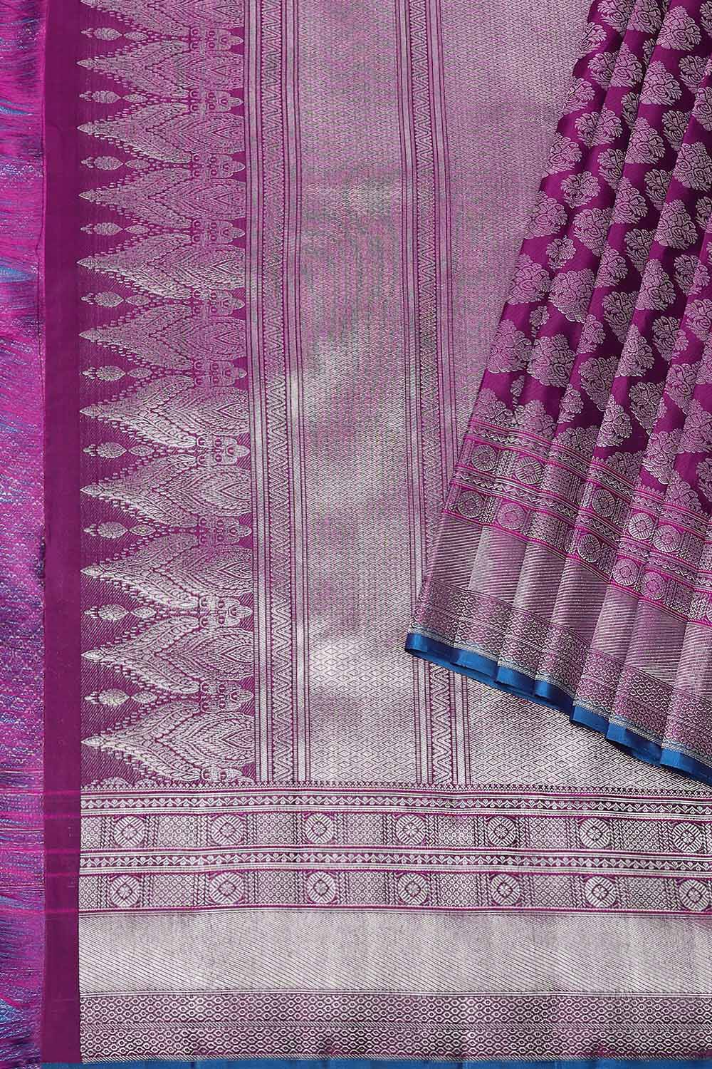 Purple Pure Silk Kanjivaram Saree image number null