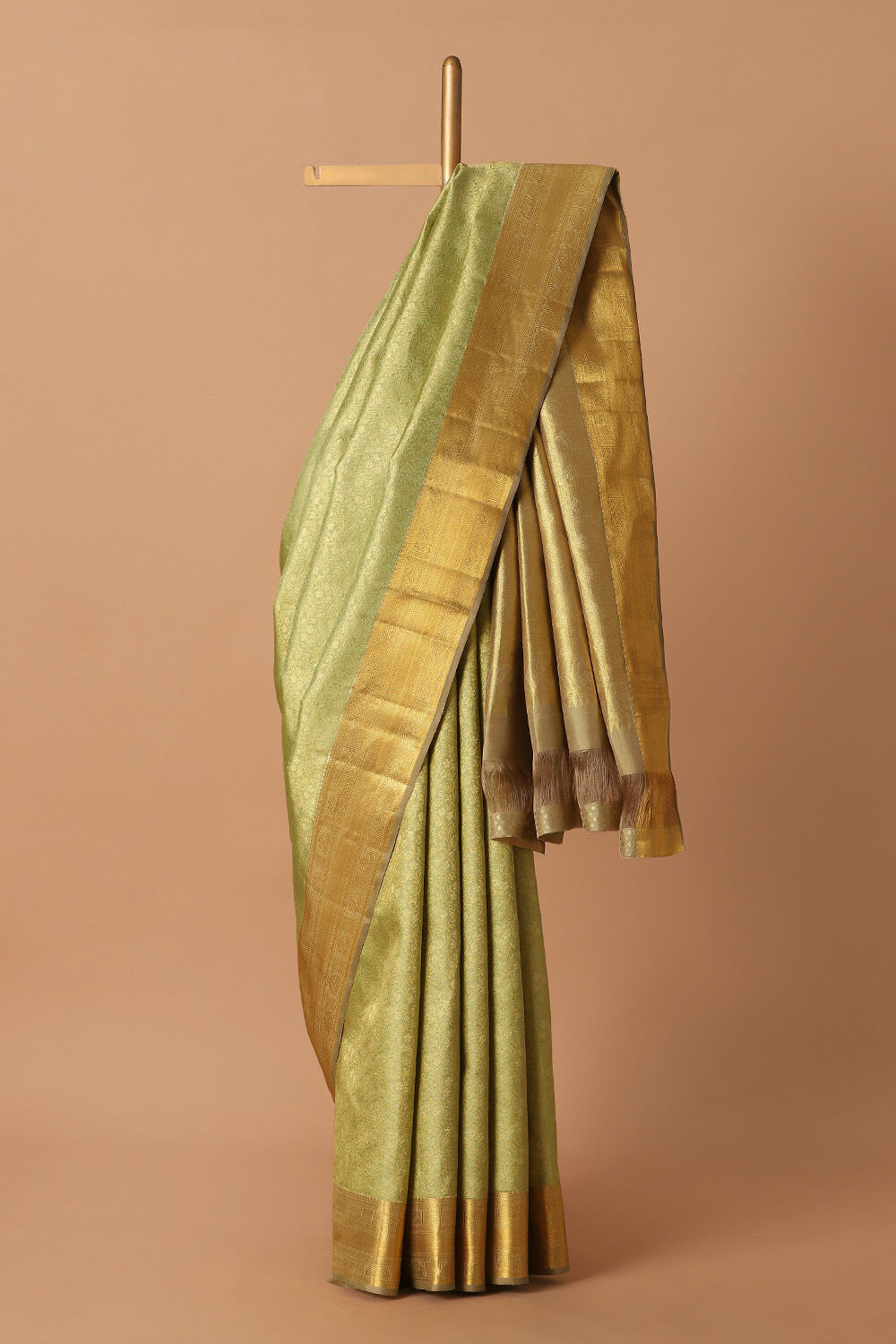 Light Green Pure Silk Kanjivaram Saree image number null