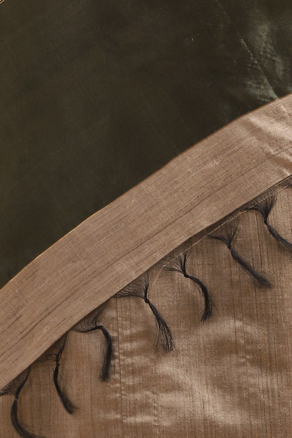 Beige Pure Tussar Silk Bhagalpuri Saree image number null