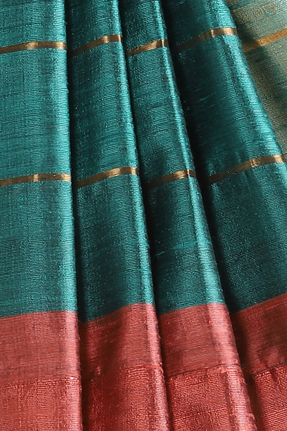 Green Pure Tussar Silk Bhagalpuri Saree image number null