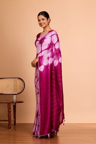 Light Pink Murshidabad Pure Silk Mukaish Saree thumbnail image number null