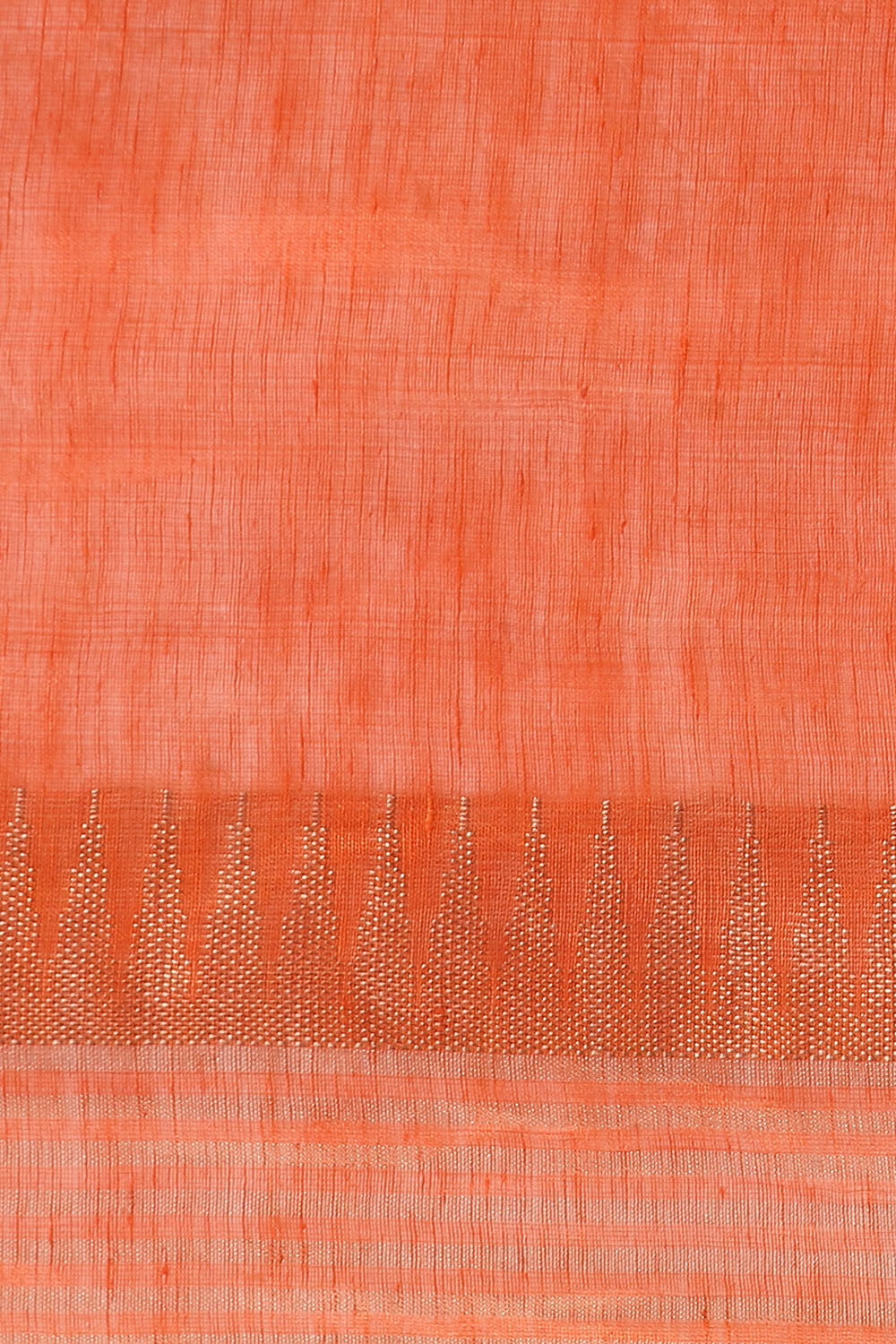 Dark Orange Pure Silk Linen Embroidered Saree image number null