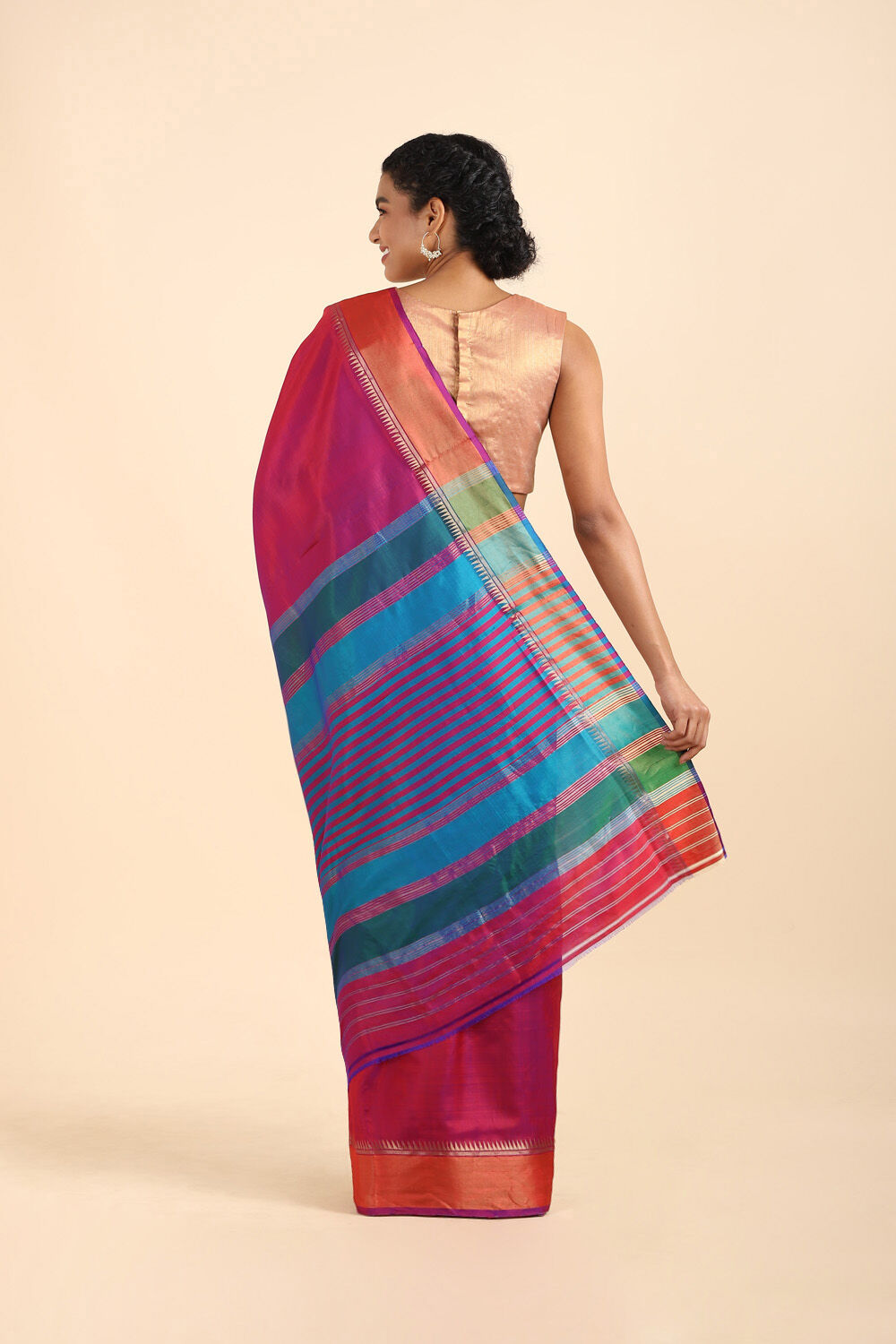 Dark Pure Pink Silk Woven Saree image number null