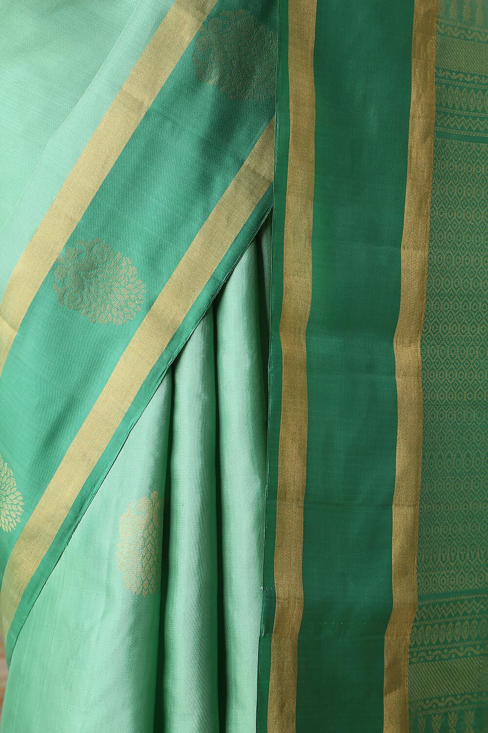 Light Green Pure Silk South Saree image number null