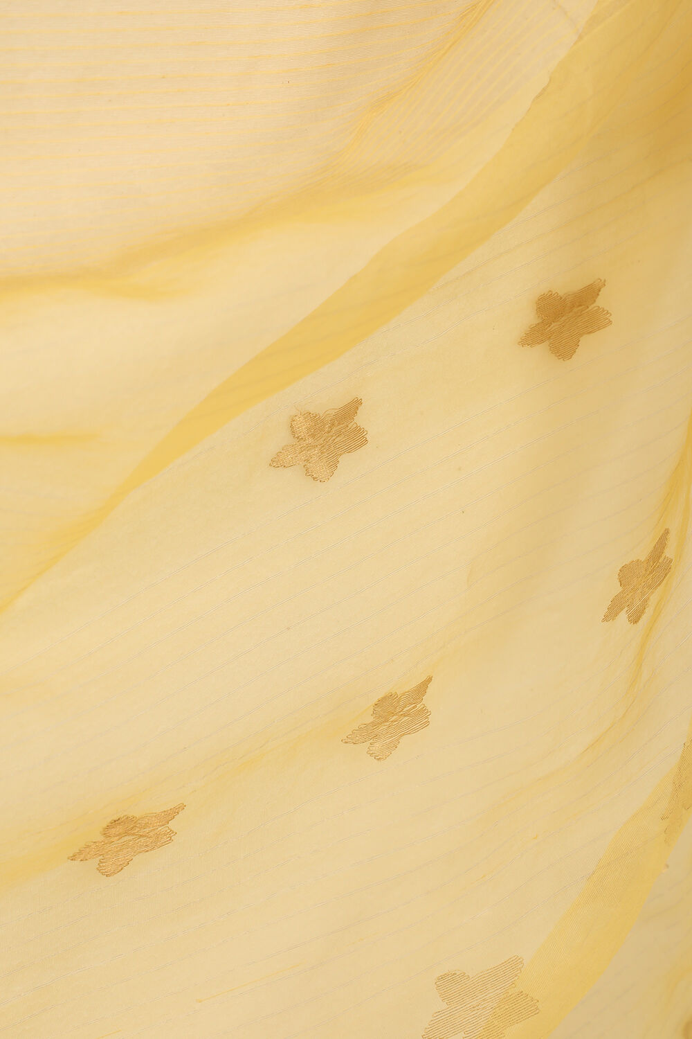 Yellow Woven Pure Silk Tissue Chanderi Saree image number null