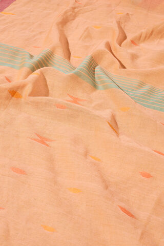 Orange Bengal Pure Cotton Jamdani Saree thumbnail image number null