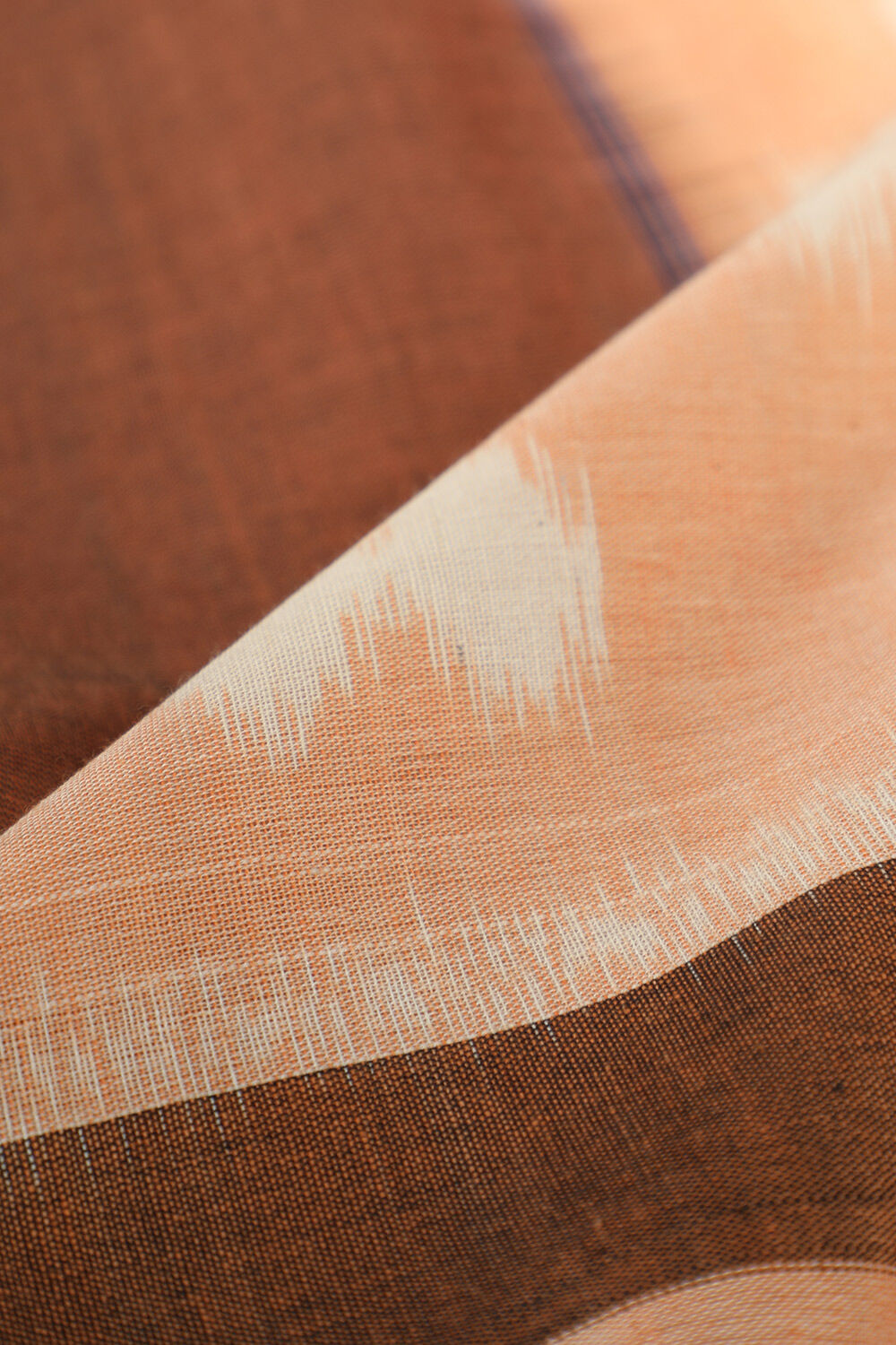 Orange Pure Cotton Pochampalli Ikat Saree image number null