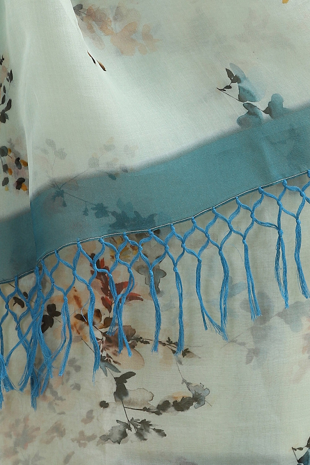 Light Blue Pure Silk Organza Digital Printed Saree image number null