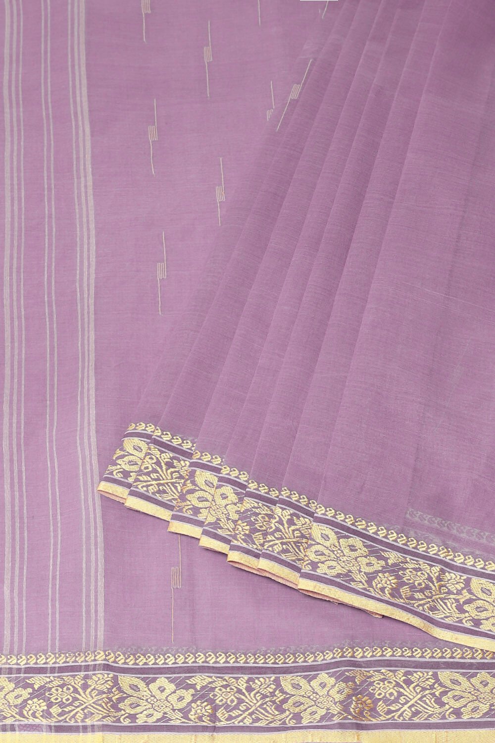 Violet Pure Cotton Bengal Saree image number null