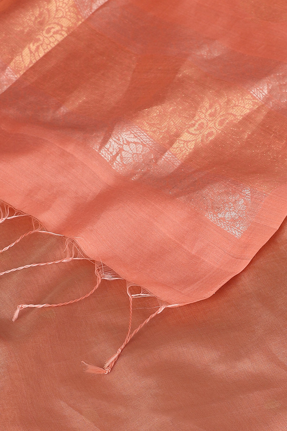 Light Orange Pure Silk Cotton South Saree image number null