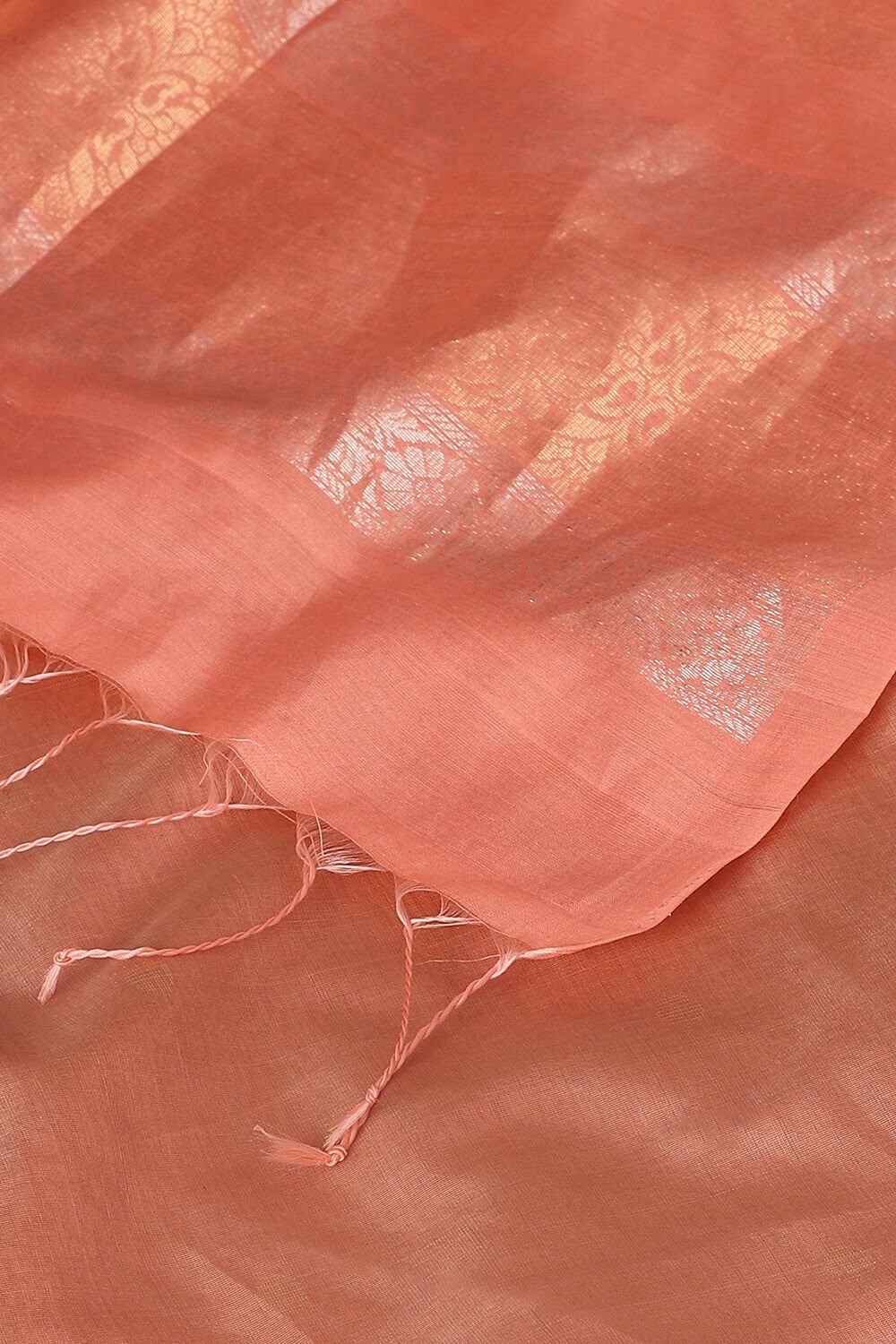 Light Orange Pure Silk Cotton South Saree image number null