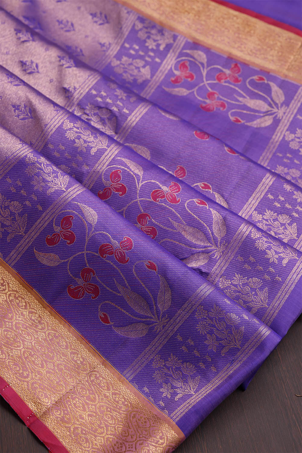 Purple Kanjivaram Silk Saree image number null