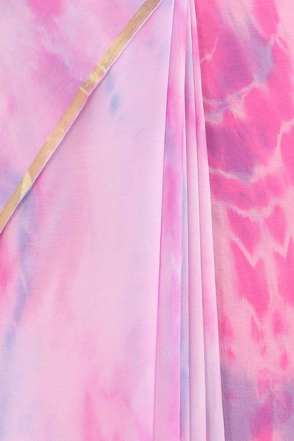 Light Blue Viscose Pure Chiffon Tie and Dye Saree image number null