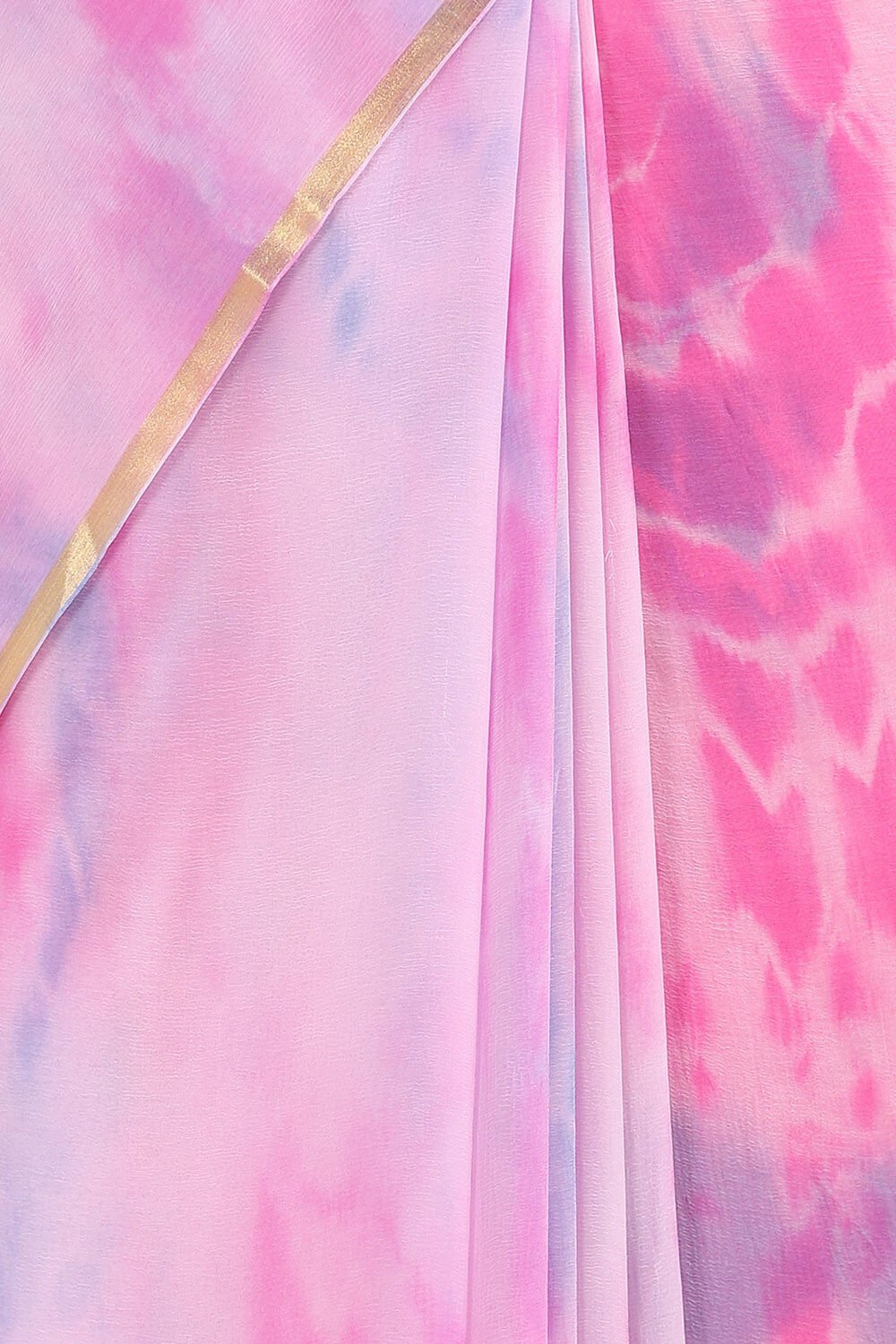 Light Blue Viscose Pure Chiffon Tie and Dye Saree image number null
