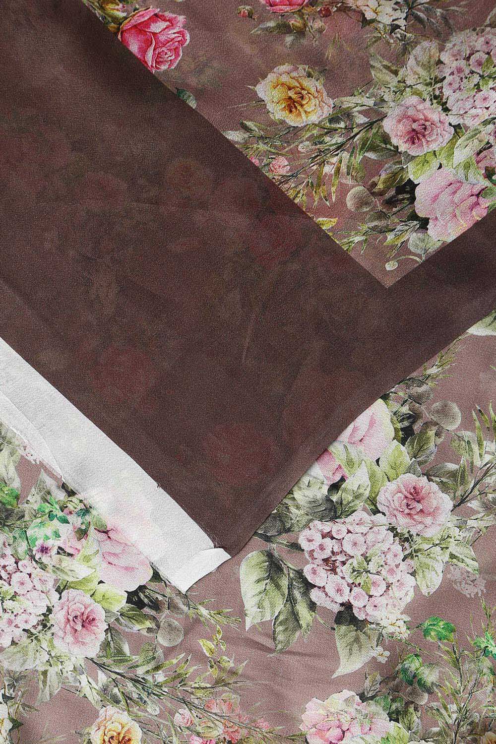 Grey  Viscose Crepe Digital Printed Saree image number null