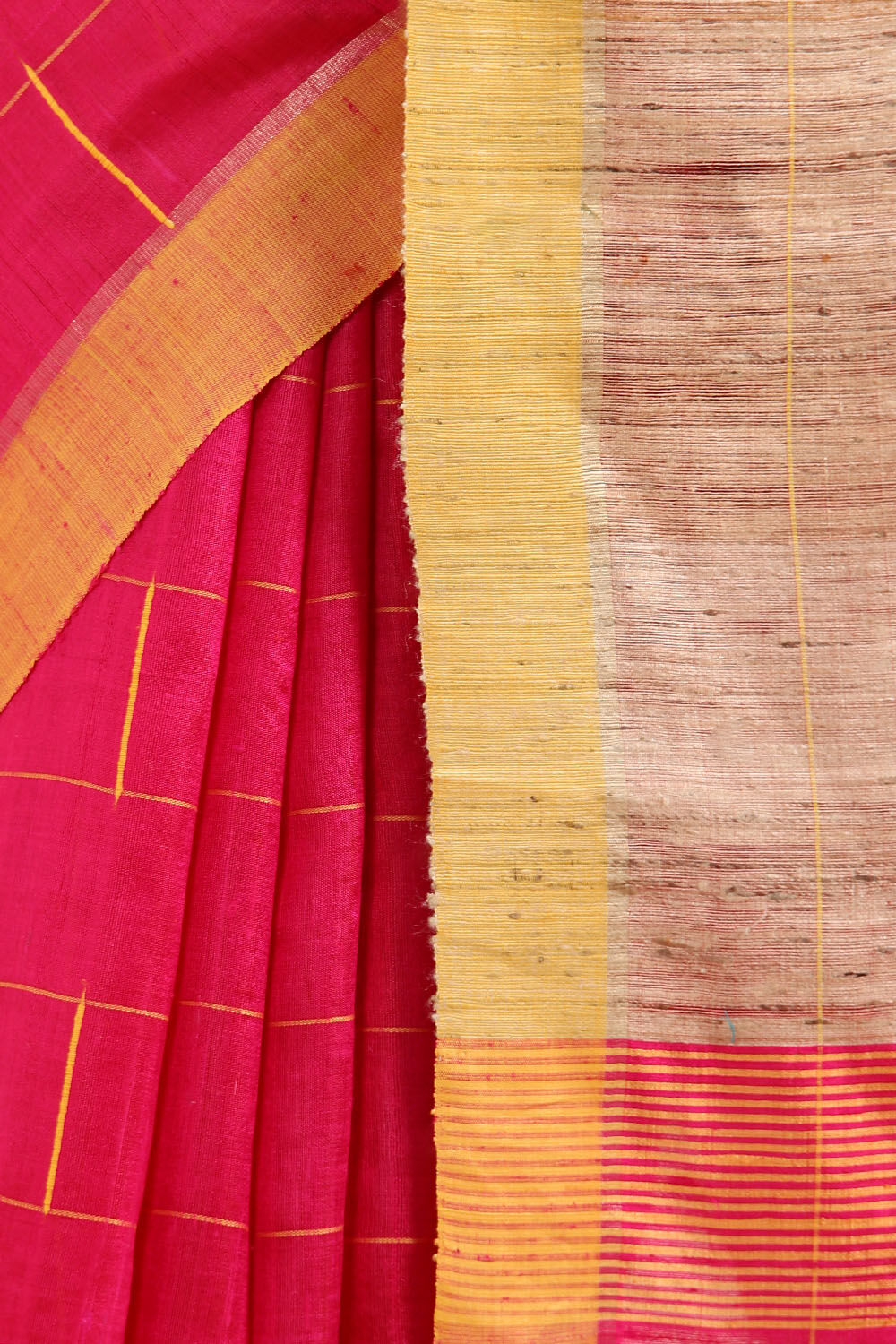 Red Pure Tussar Silk Bhagalpuri Saree image number null