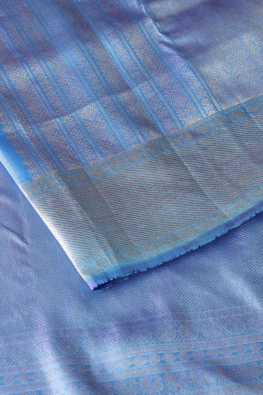 Violet Pure Silk Kanjivaram Saree image number null