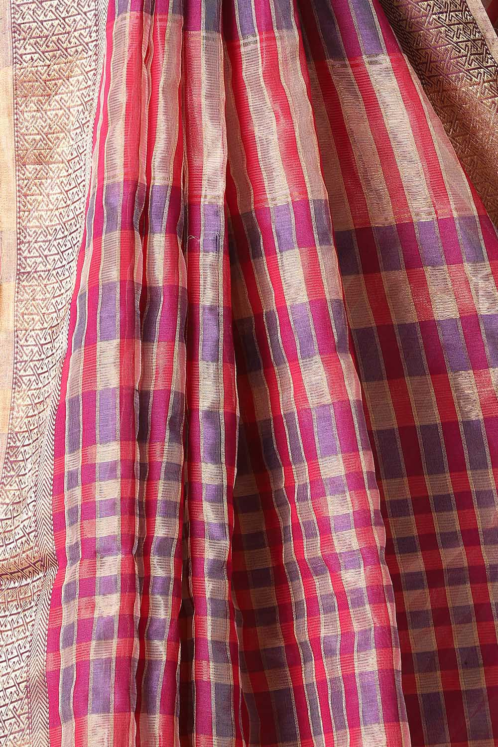 Light Pink Pure Silk Cotton Maheshwar Saree image number null