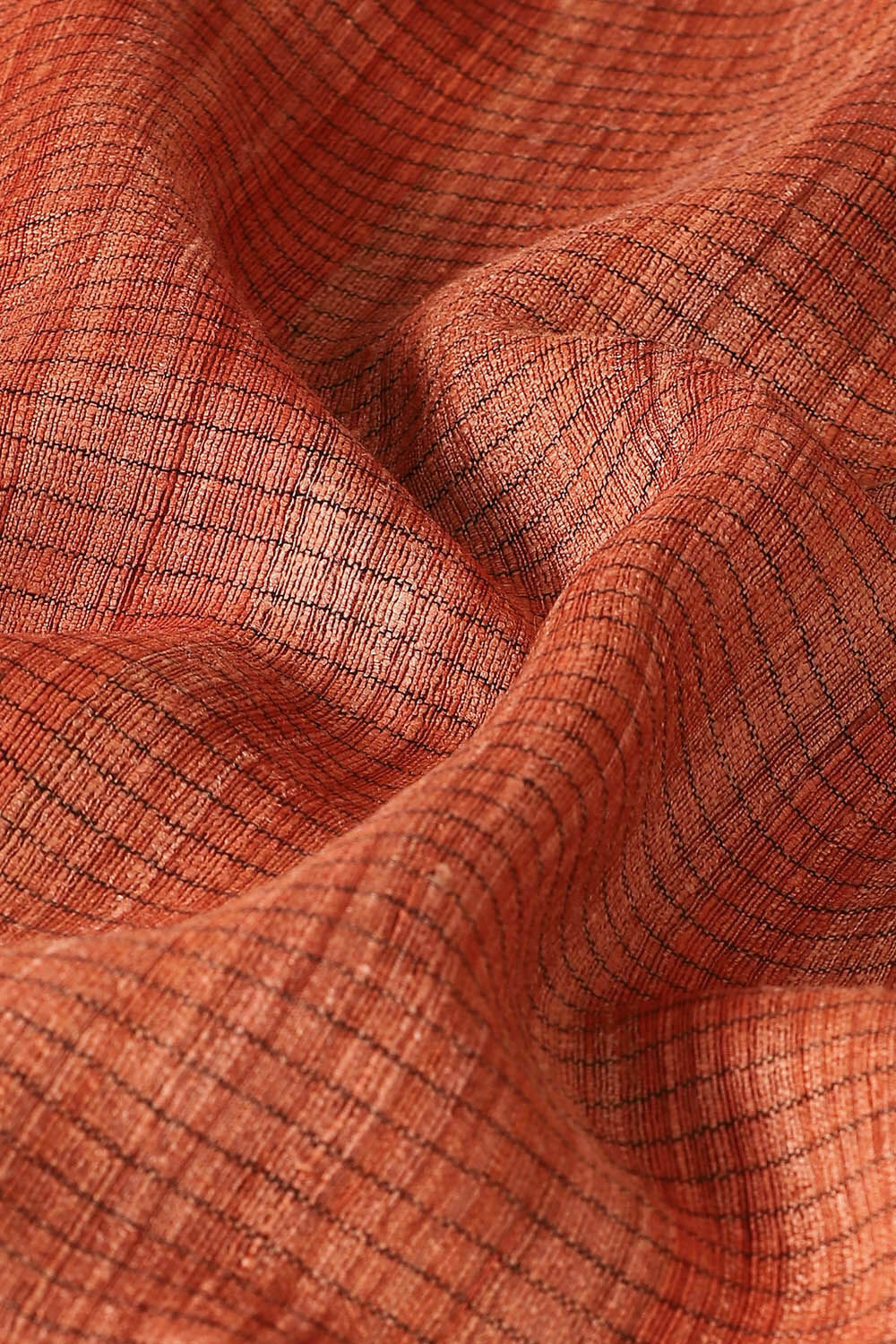 Light Orange Pure Tussar Silk Bhagalpuri Saree image number null