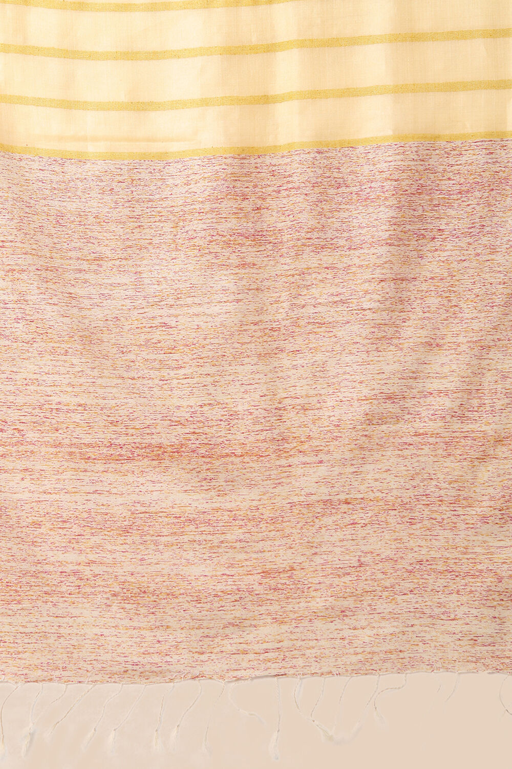 Yellow Pure Tussar Silk Woven Saree image number null