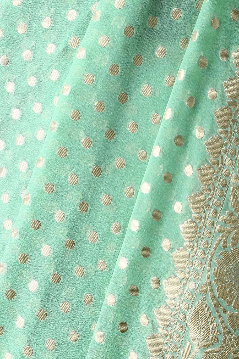 Light Blue Pure Georgette Banarasi Saree image number null