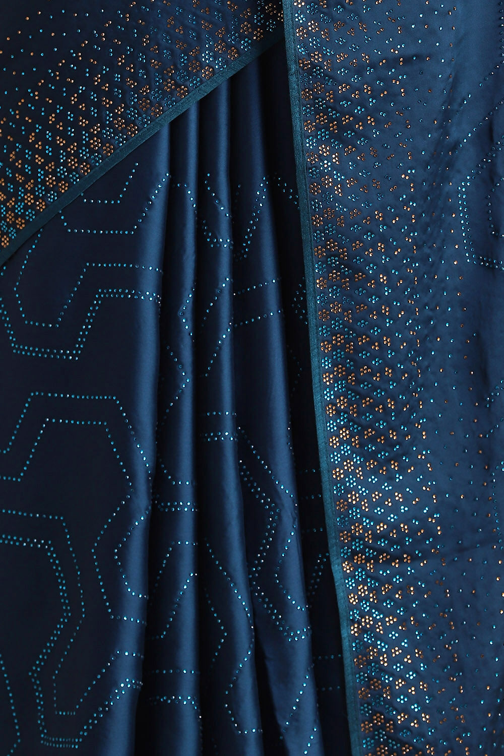 Dark Pure Blue Embroidered Saree image number null