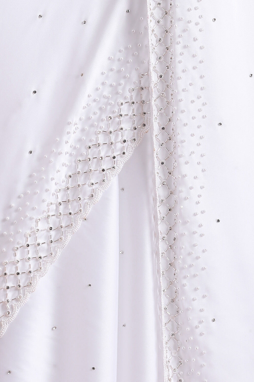 White Pure Embroidered Saree image number null