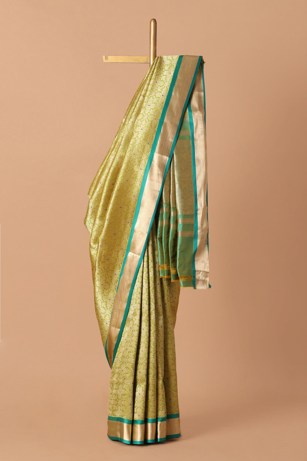 Light Green Pure Silk Banarasi Brocade Saree image number null