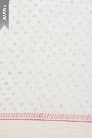 Off White Bengal Silk Tencel Printed Embroidery Saree thumbnail image number null