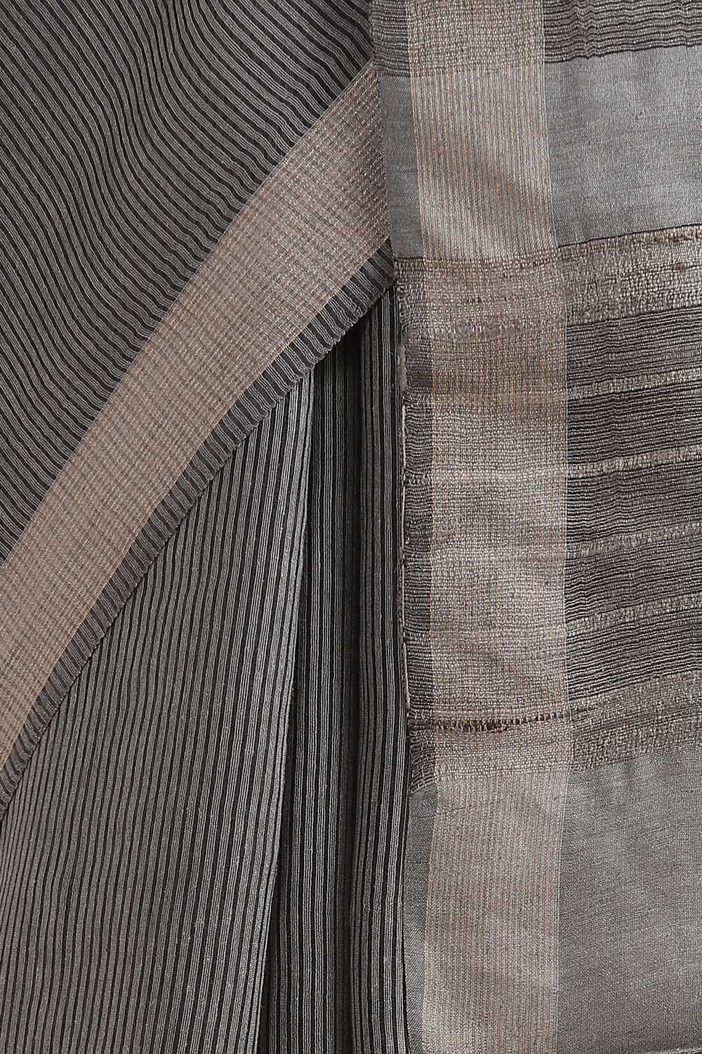 Grey Pure Silk Woven Saree image number null