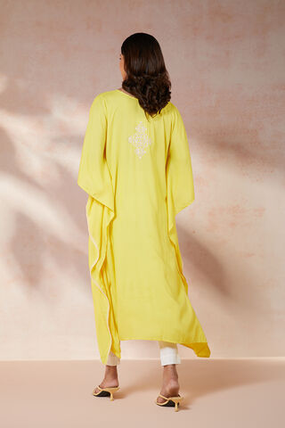 Yellow Viscose Applique Kurta thumbnail image number null