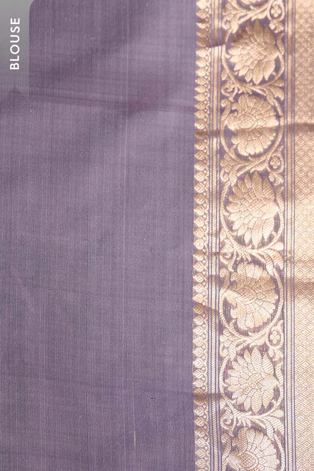 Grey Silk Viscose Kadwa Saree image number null
