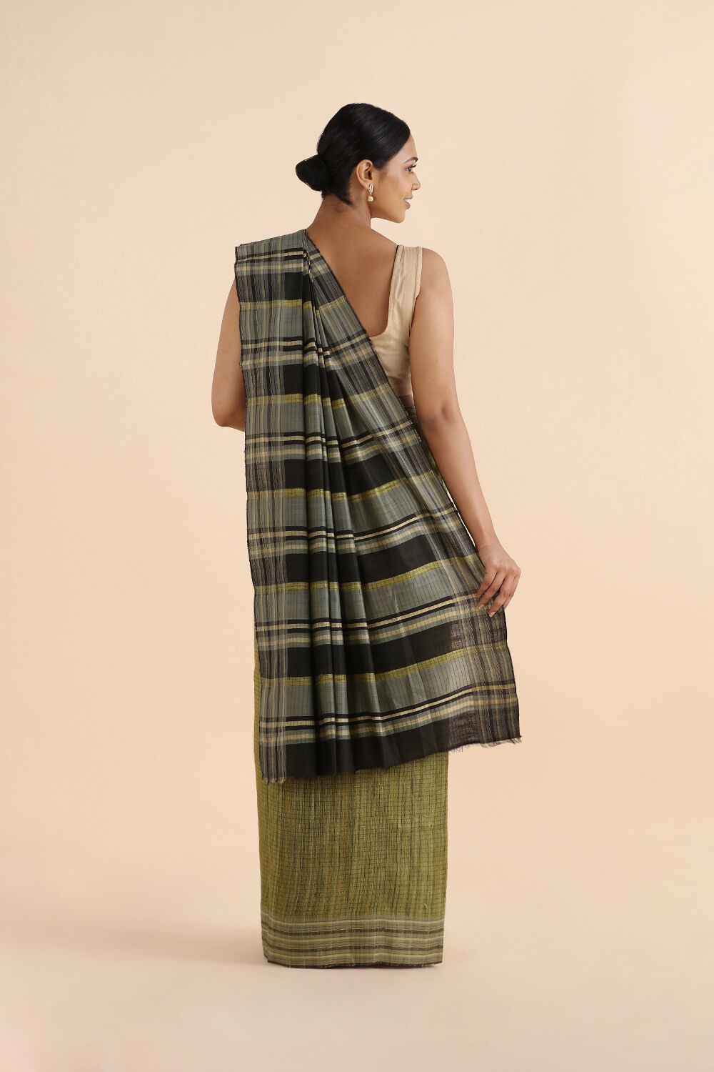 Green Pure Tussar Bhagalpuri Saree image number null