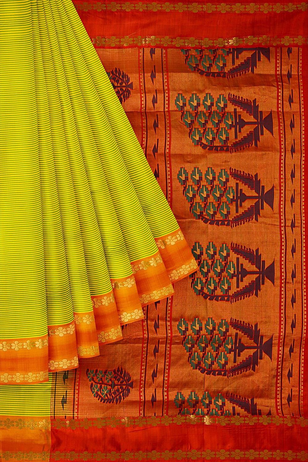 Light Green Pure Silk South Saree image number null