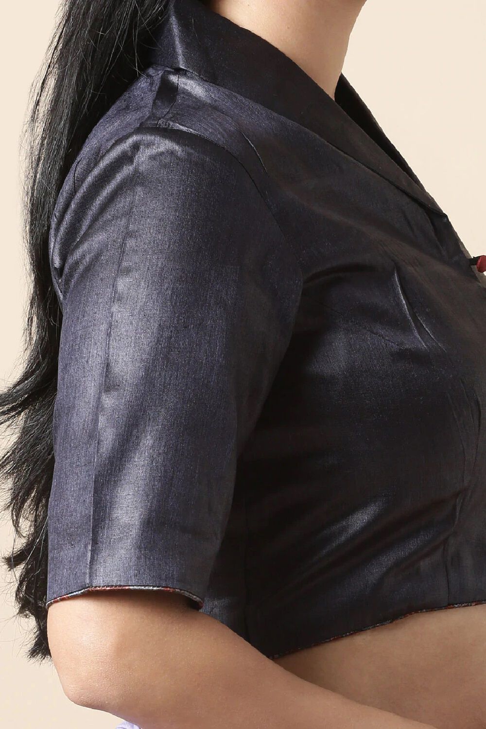 Black Tussar Blouse image number null