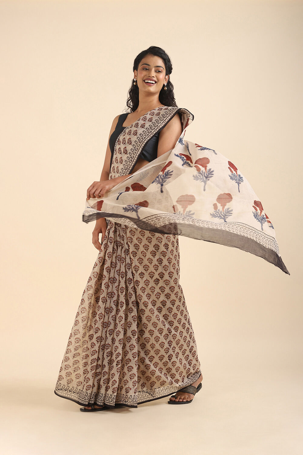 Off Pure White Kota Bagru Printed image number null