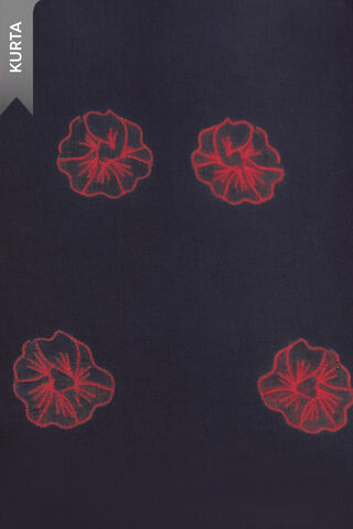 Dark Blue Pure Cotton Tie & Dye Shibori Unstitched Suit Set thumbnail image number null