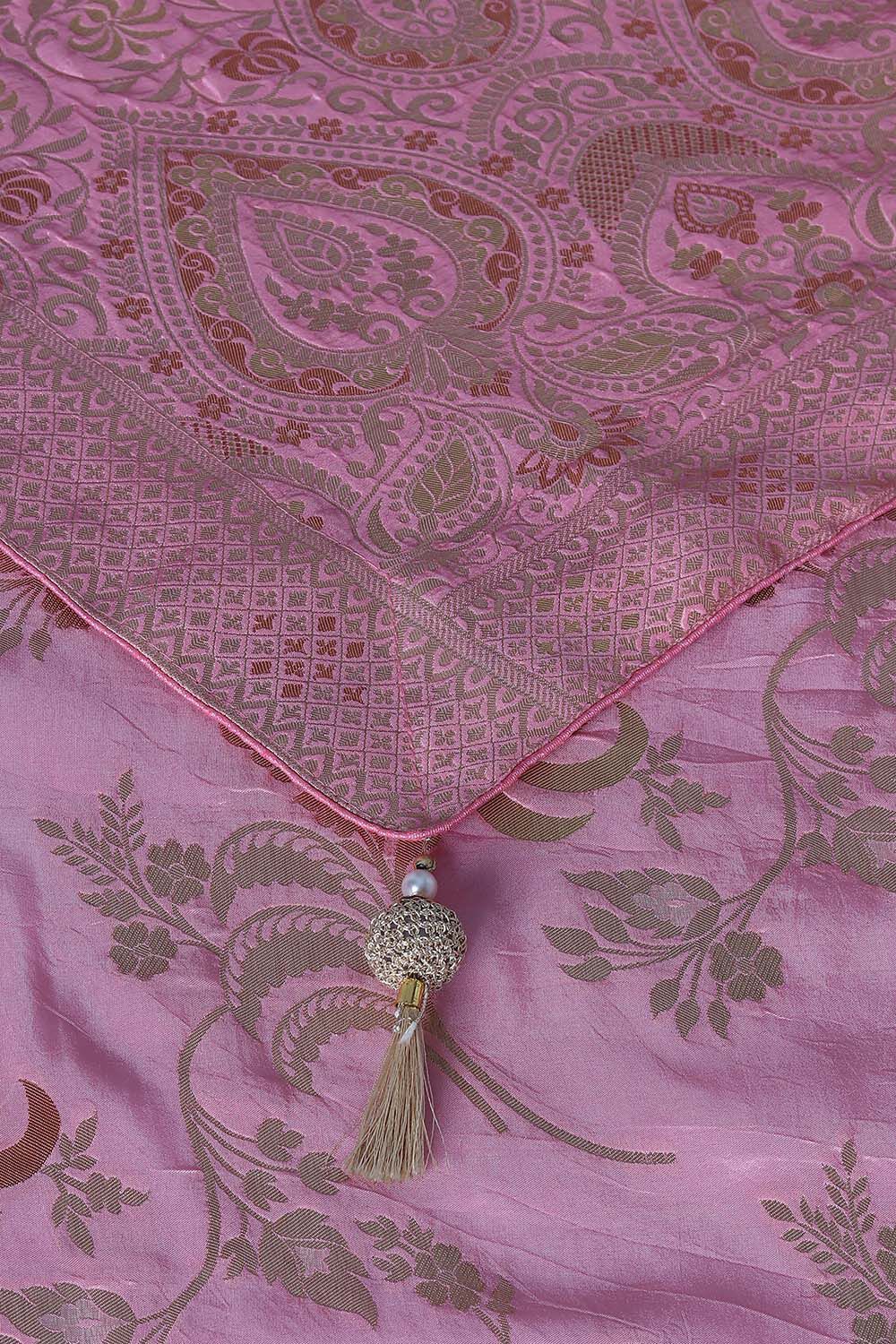Light Pink Luxe Woven Saree image number null